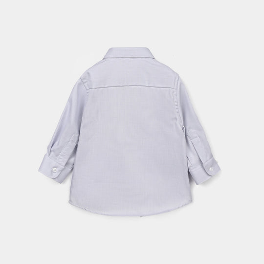 Infant Boys Yarn Dyed Formal Shirt (L/Grey)