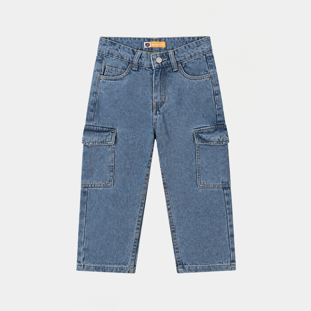 Boys Tensile Denim (Light Denim) Woven Suit-BLUE