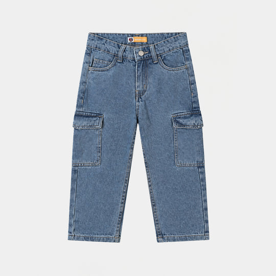 Boys Tensile Denim (Light Denim) Woven Suit-BLUE