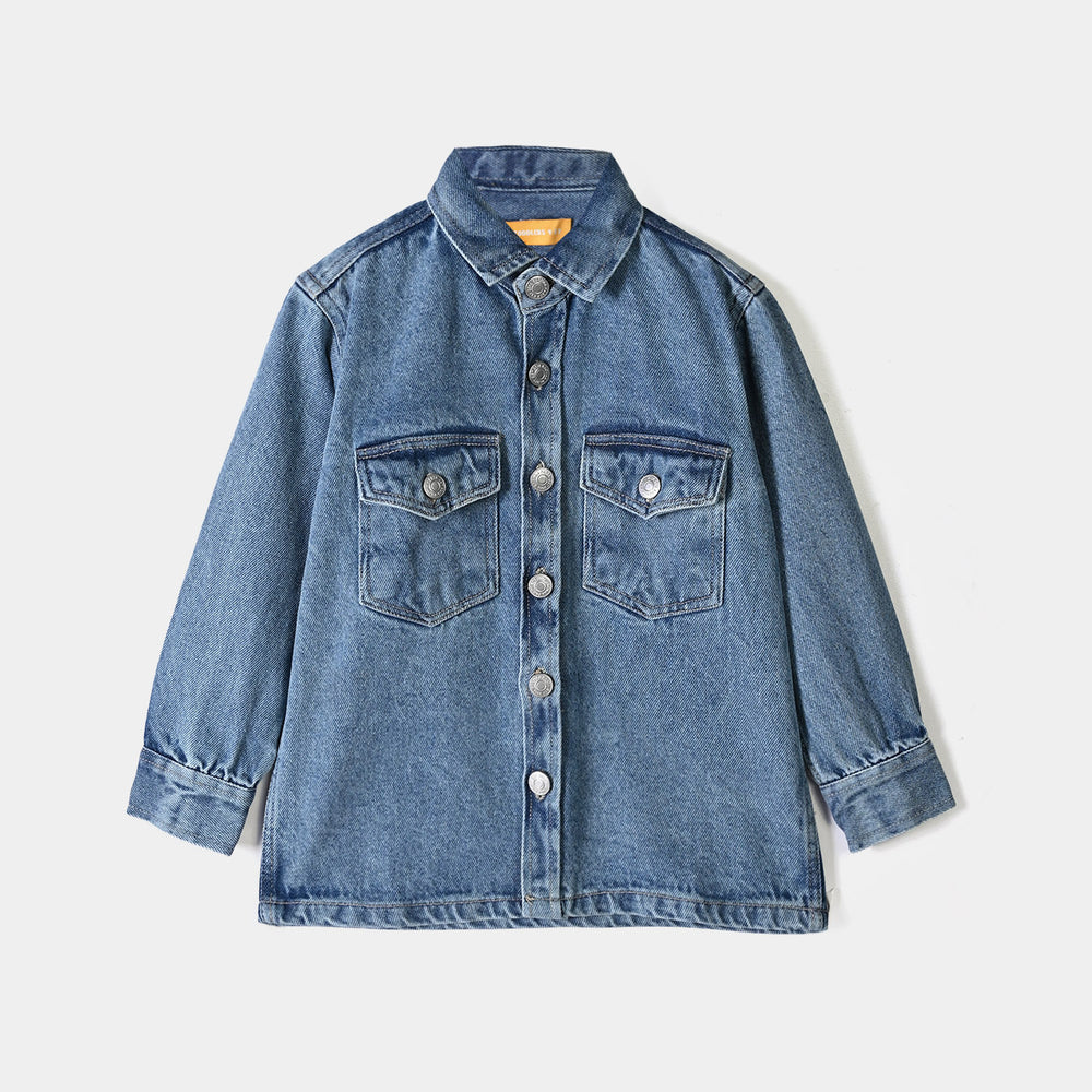 Boys Tensile Denim (Light Denim) Woven Suit-BLUE
