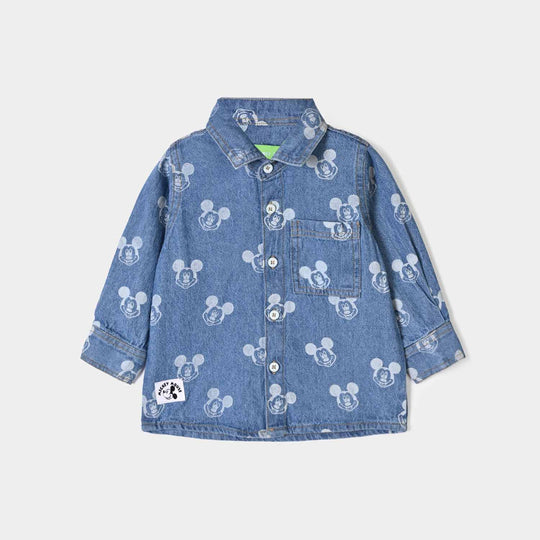 Infant Boys Tensile Denim Suit Character-BLUE
