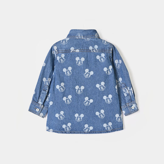 Infant Boys Tensile Denim Suit Character-BLUE