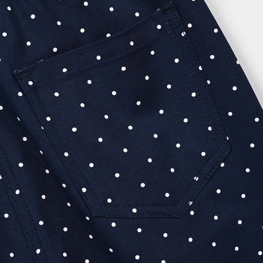 Girls Cotton Twill Jegging Polka-Blue