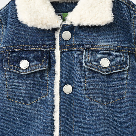 Infant Boys Denim rigid Jacket WHITE SHERPA - BLUE