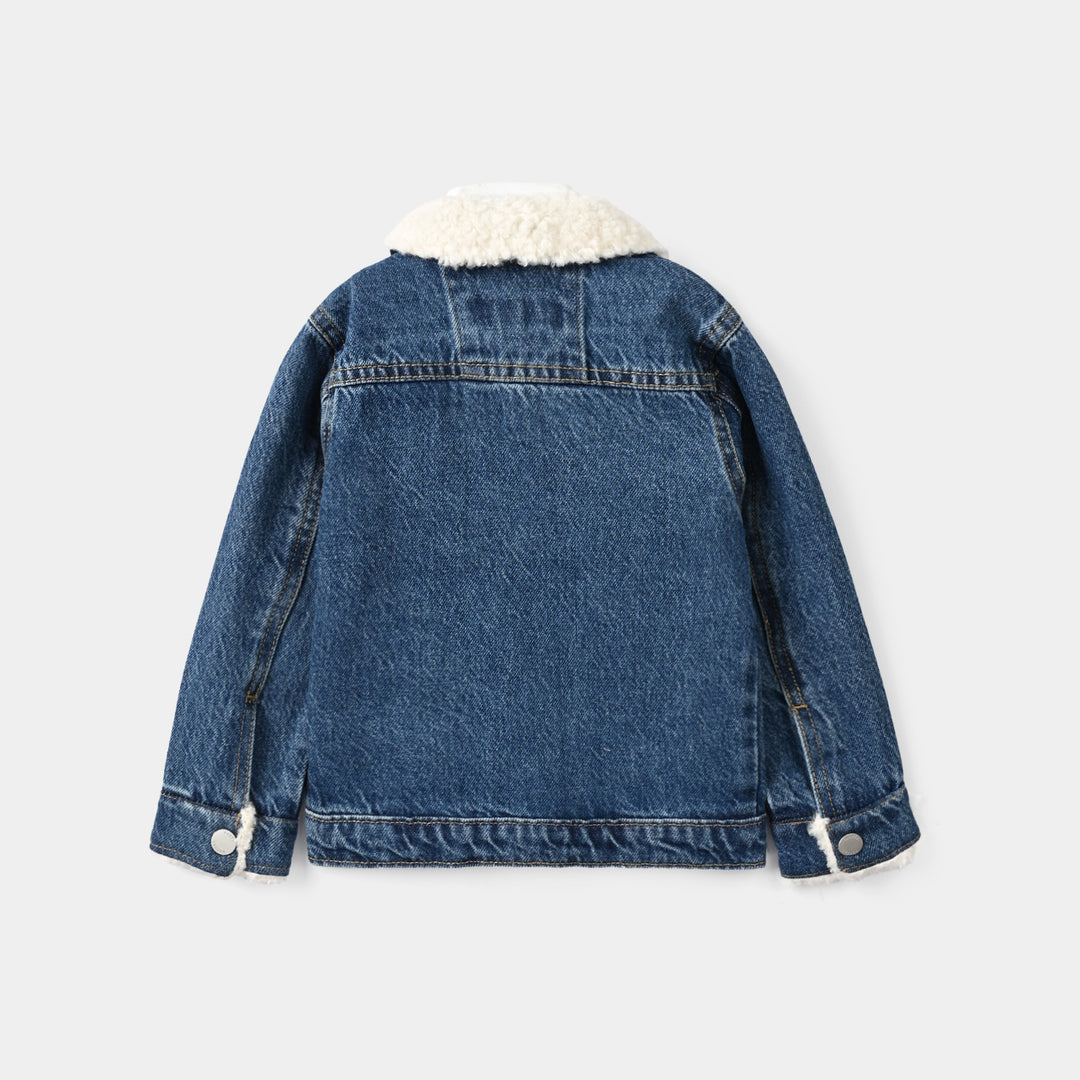 Infant Boys Denim rigid Jacket WHITE SHERPA - BLUE