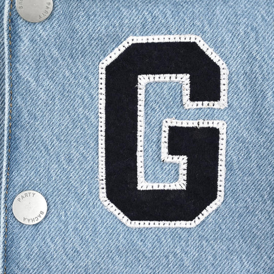 Boys Denim rigid Jacket LOOK LIKE DADDY-Mid Blue