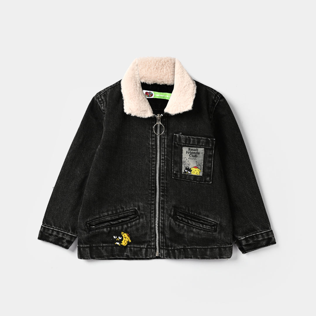 Infant Boys Denim rigid jacket SMALL FRIENDS CLUB-GREY