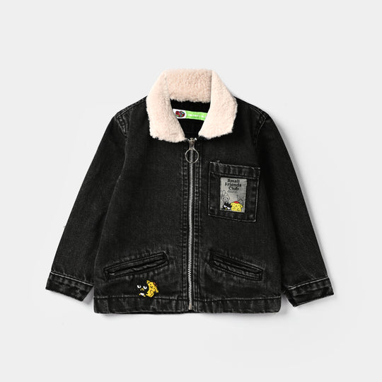 Infant Boys Denim rigid jacket SMALL FRIENDS CLUB-GREY