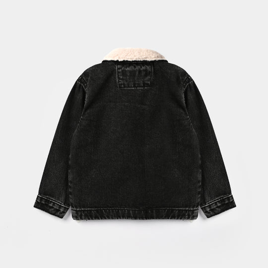 Infant Boys Denim rigid jacket SMALL FRIENDS CLUB-GREY