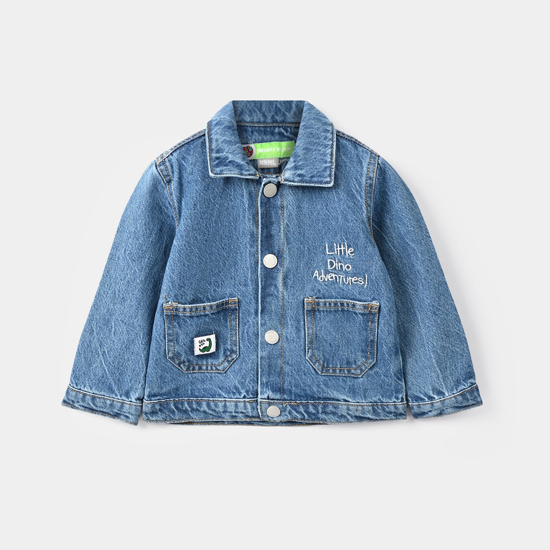 Infant Boys Denim rigid Jacket LITTLE DINO ADVENTURES-Mid Blue