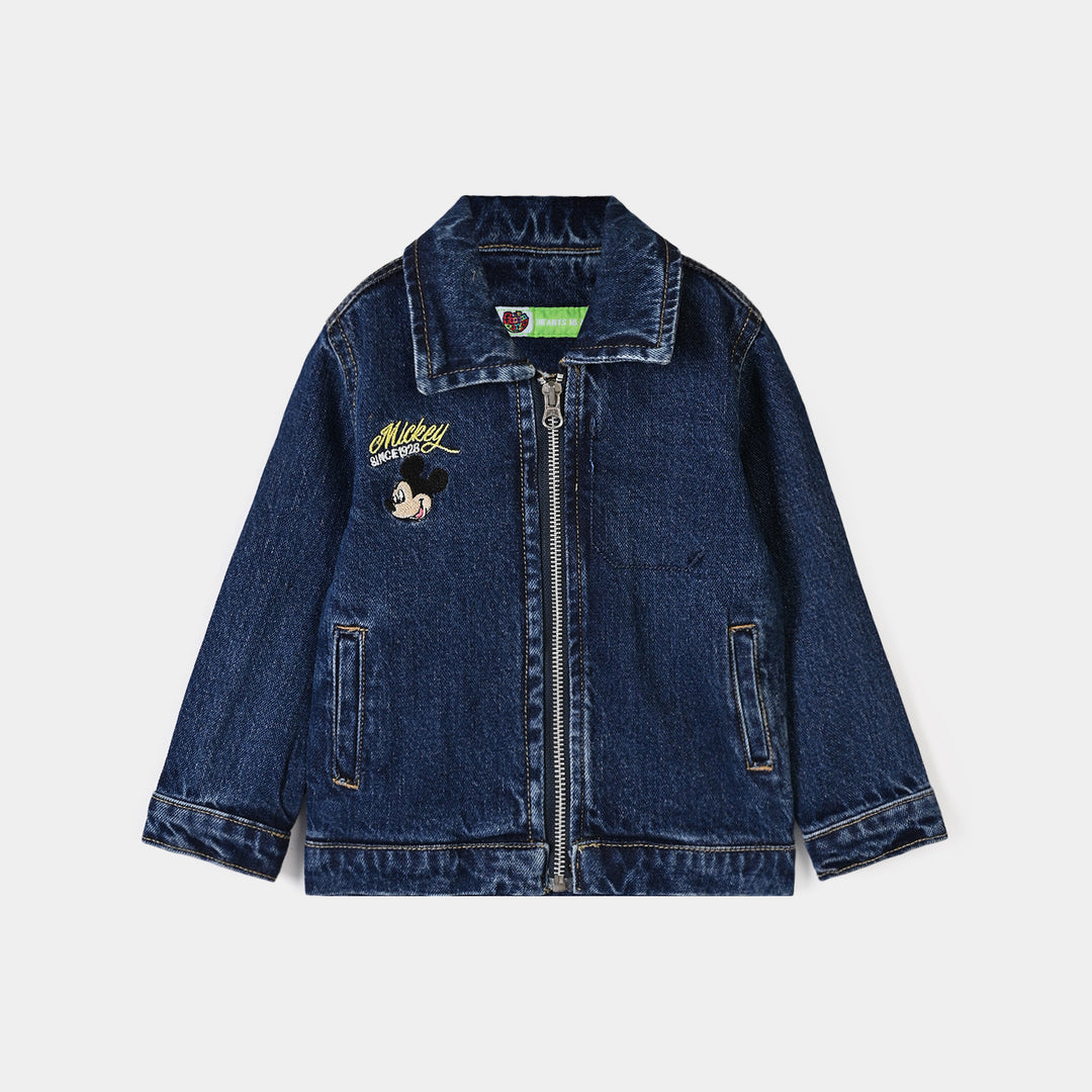 Infant Boys Denim rigid jacket Character-Dark Blue