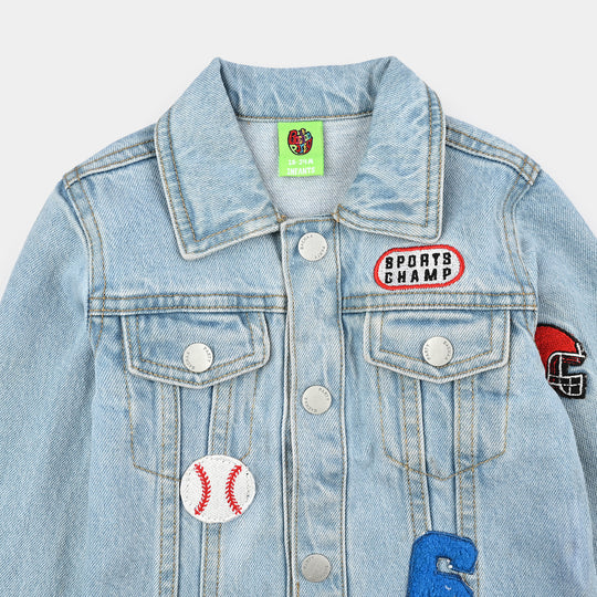 Infant Boys Denim rigid Jacket SPORTS CHAMP - Light Blue