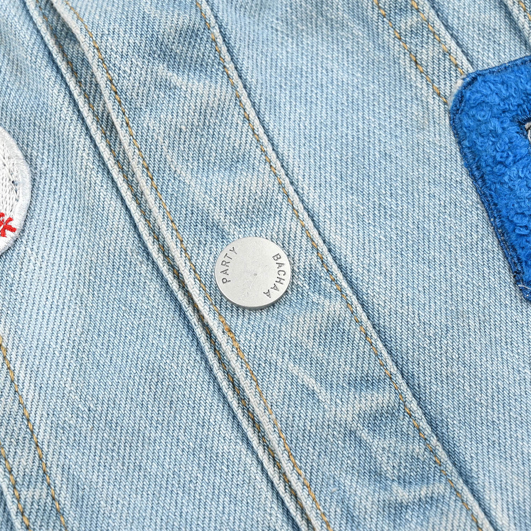 Infant Boys Denim rigid Jacket SPORTS CHAMP - Light Blue