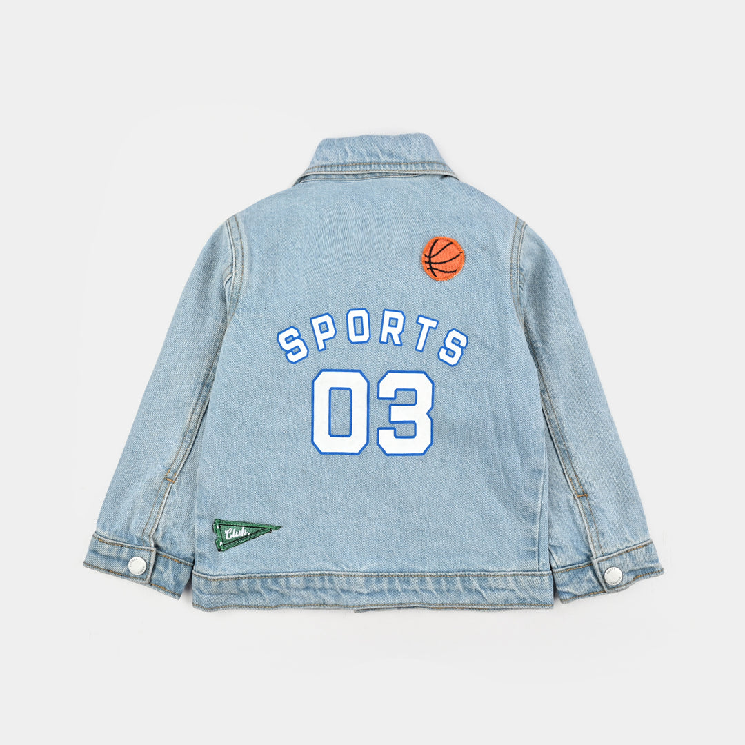 Infant Boys Denim rigid Jacket SPORTS CHAMP - Light Blue
