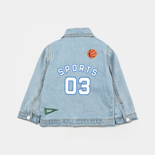 Infant Boys Denim rigid Jacket SPORTS CHAMP - Light Blue