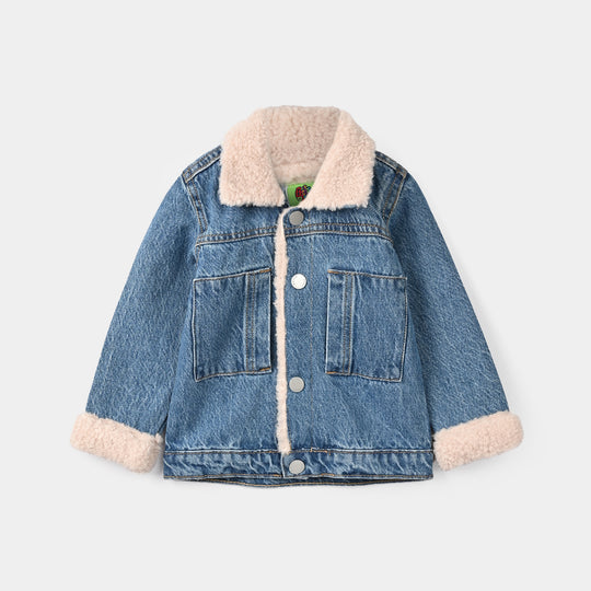 Infant Boys Denim rigid Jacket SHERPA 1-Mid Blue