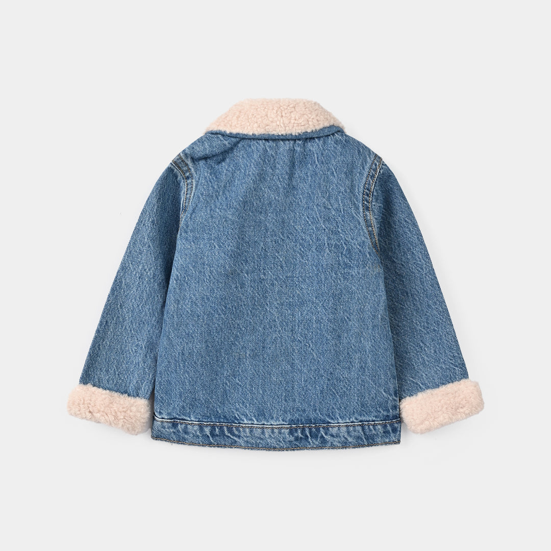Infant Boys Denim rigid Jacket SHERPA 1-Mid Blue