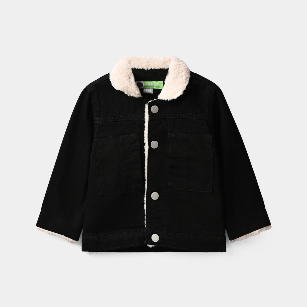 Infant Boys Denim rigid jacket SHERPA-BLACK