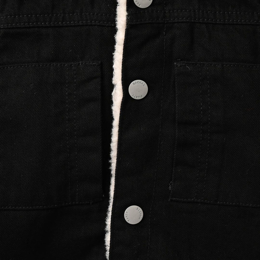 Infant Boys Denim rigid jacket SHERPA-BLACK