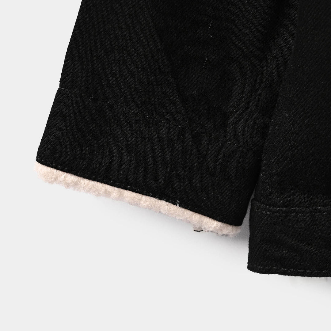 Infant Boys Denim rigid jacket SHERPA-BLACK