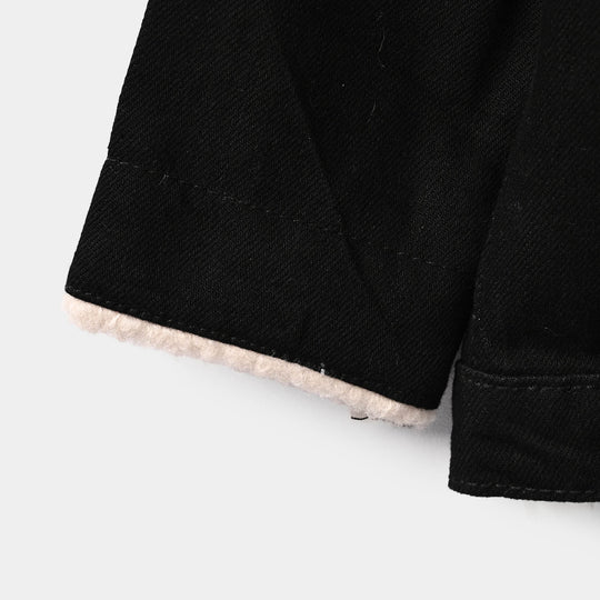 Infant Boys Denim rigid jacket SHERPA-BLACK