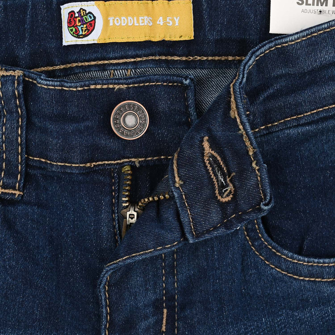 Boys Denim Stretch Pant Basic-Dark Blue