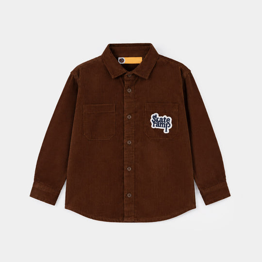 Boys Corduroy Shirt (Skate Ramp)-BROWN