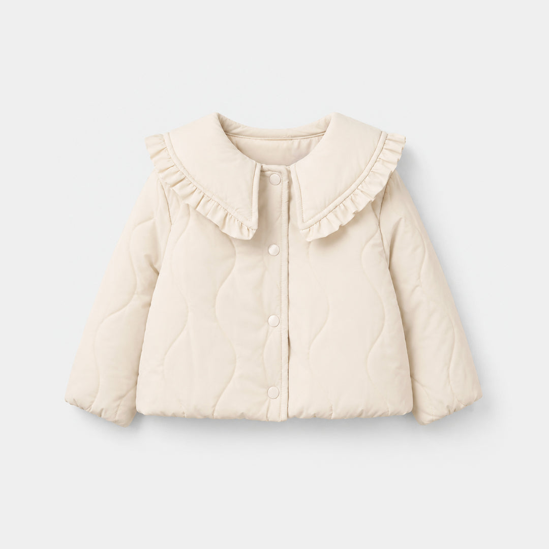 Infant Girls Quilted Jacket Peter Ban- Off White