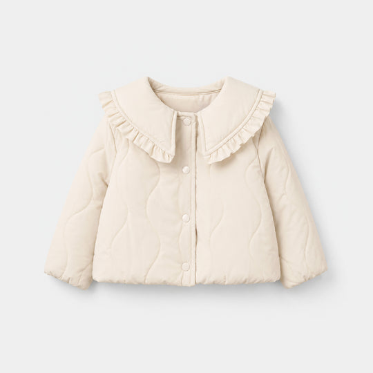 Infant Girls Quilted Jacket Peter Ban- Off White