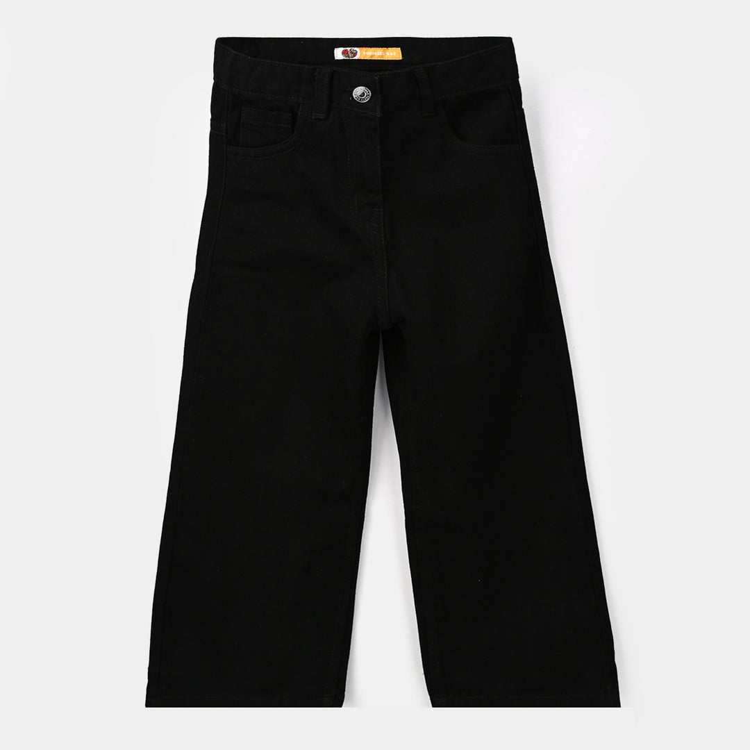 Girls Denim rigid pant -BLACK