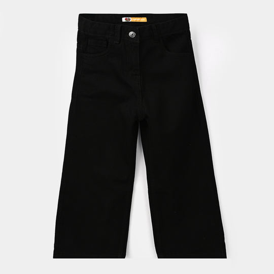 Girls Denim rigid pant -BLACK