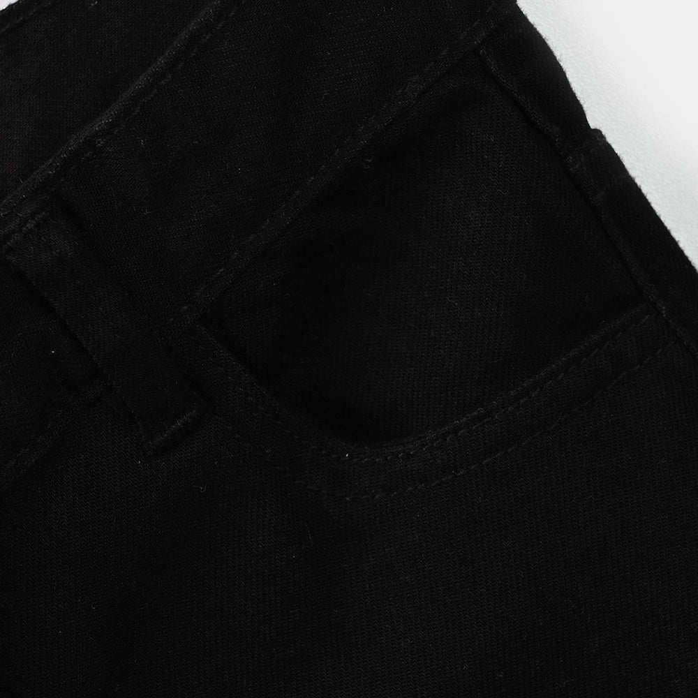 Girls Denim rigid pant -BLACK