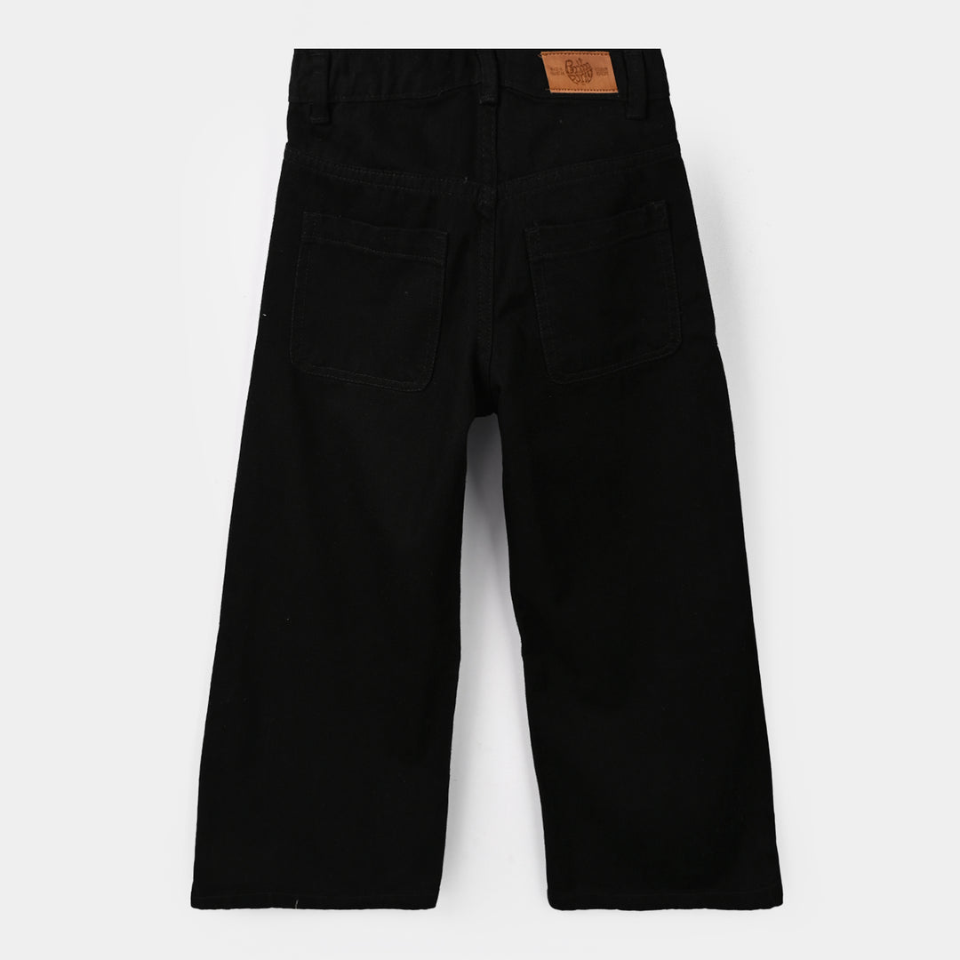 Girls Denim rigid pant -BLACK