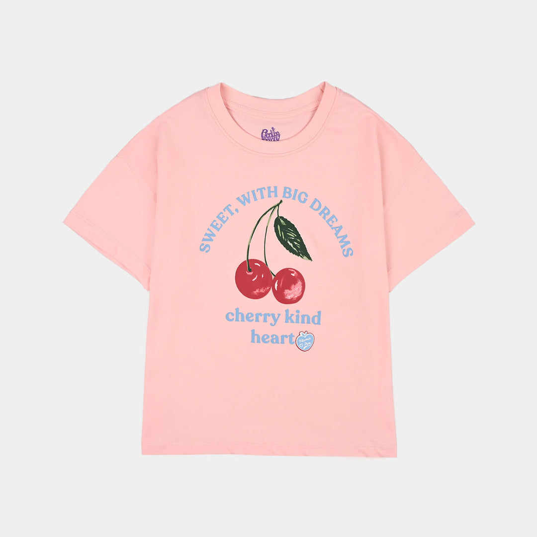 Girls Cotton Jersey T-Shirt Sweet Dreams-Pink