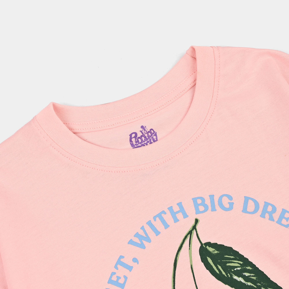 Girls Cotton Jersey T-Shirt Sweet Dreams-Pink