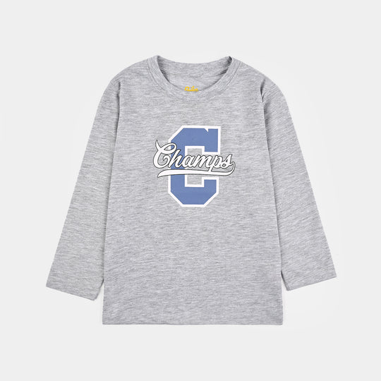 Boys PC Jersey Night Suit Champs-Grey/Black