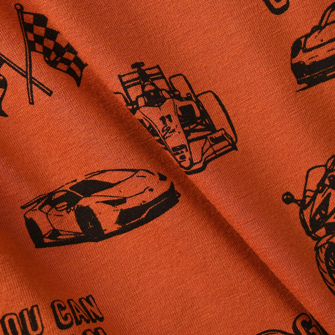 Boys Poly Cotton Jersey Night Suit You Can Win-ORANGE
