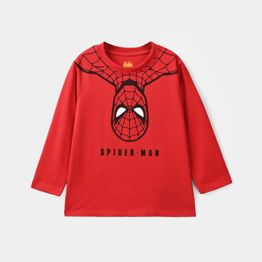 Boys Poly Cotton Jersey Night Suit-RED