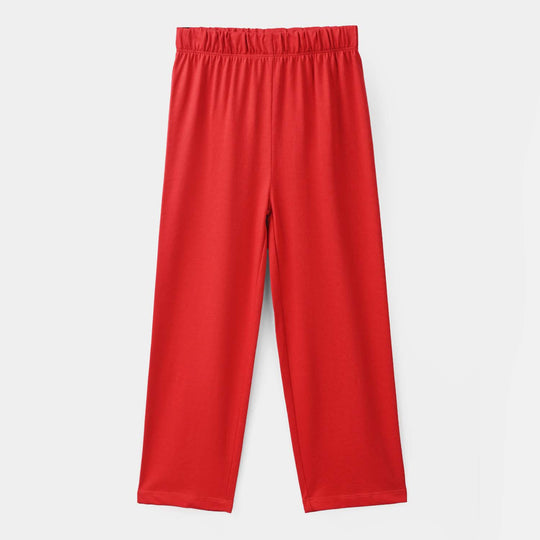 Boys Poly Cotton Jersey Night Suit-RED