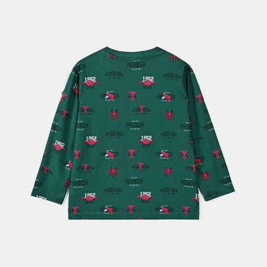 Boys Poly Cotton Jersey Night Suit Character Parker-Green