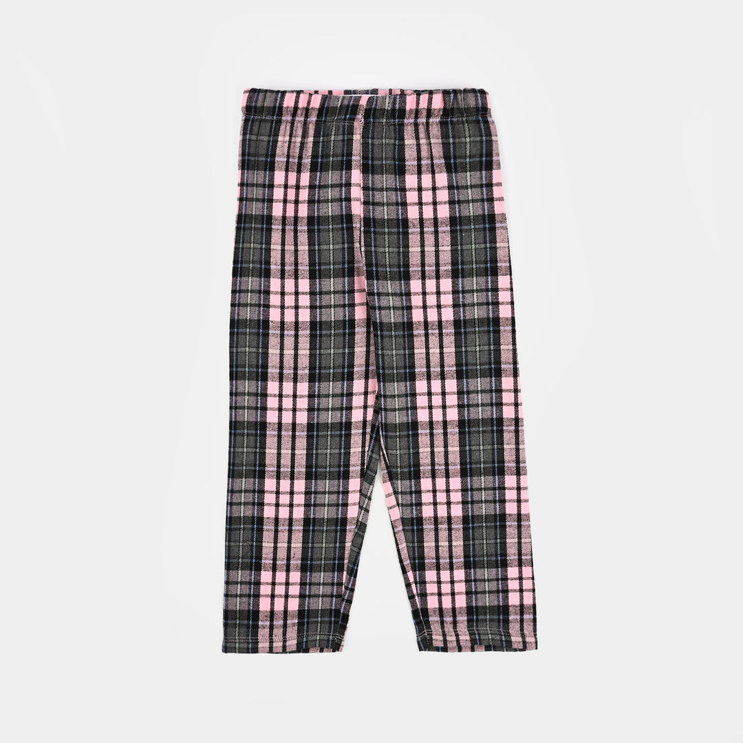 Girls Poly Cotton Jersey Night Suit Dream Squard-Black.Pink