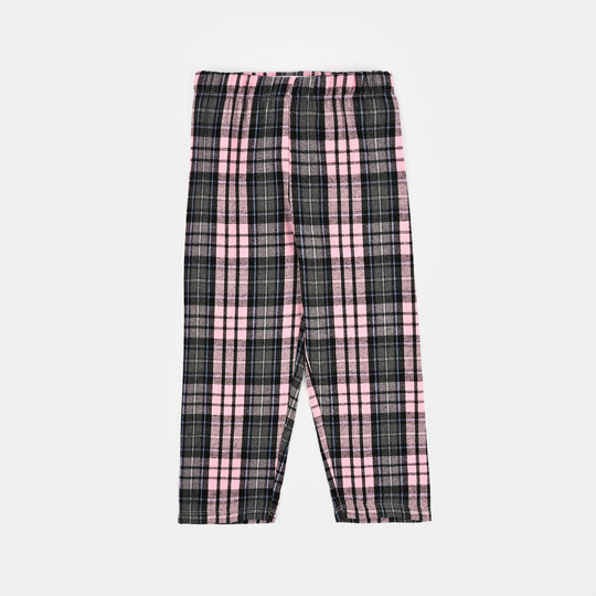 Girls Poly Cotton Jersey Night Suit Dream Squard-Black.Pink