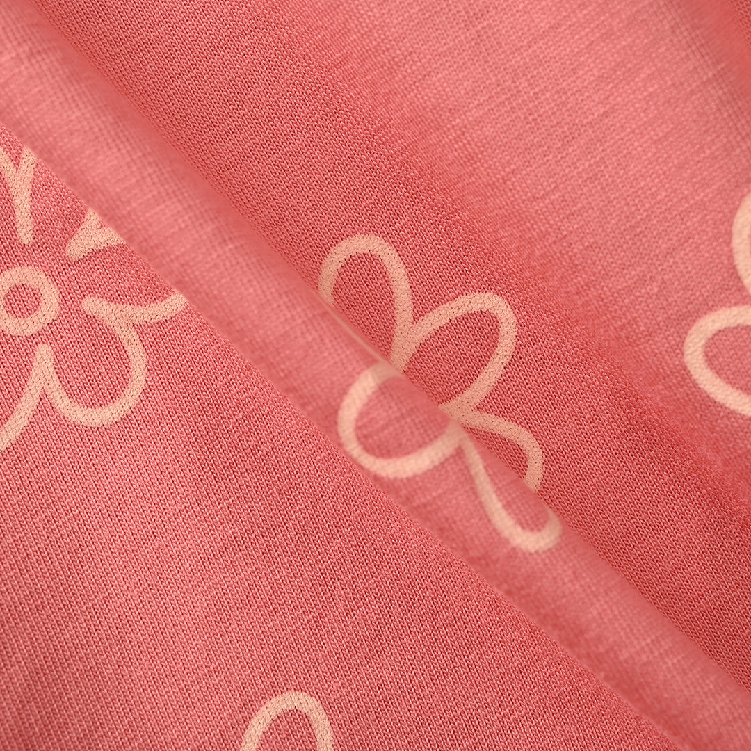 Girls PC Jersey Night Suit Lazy Dazzy-Pink