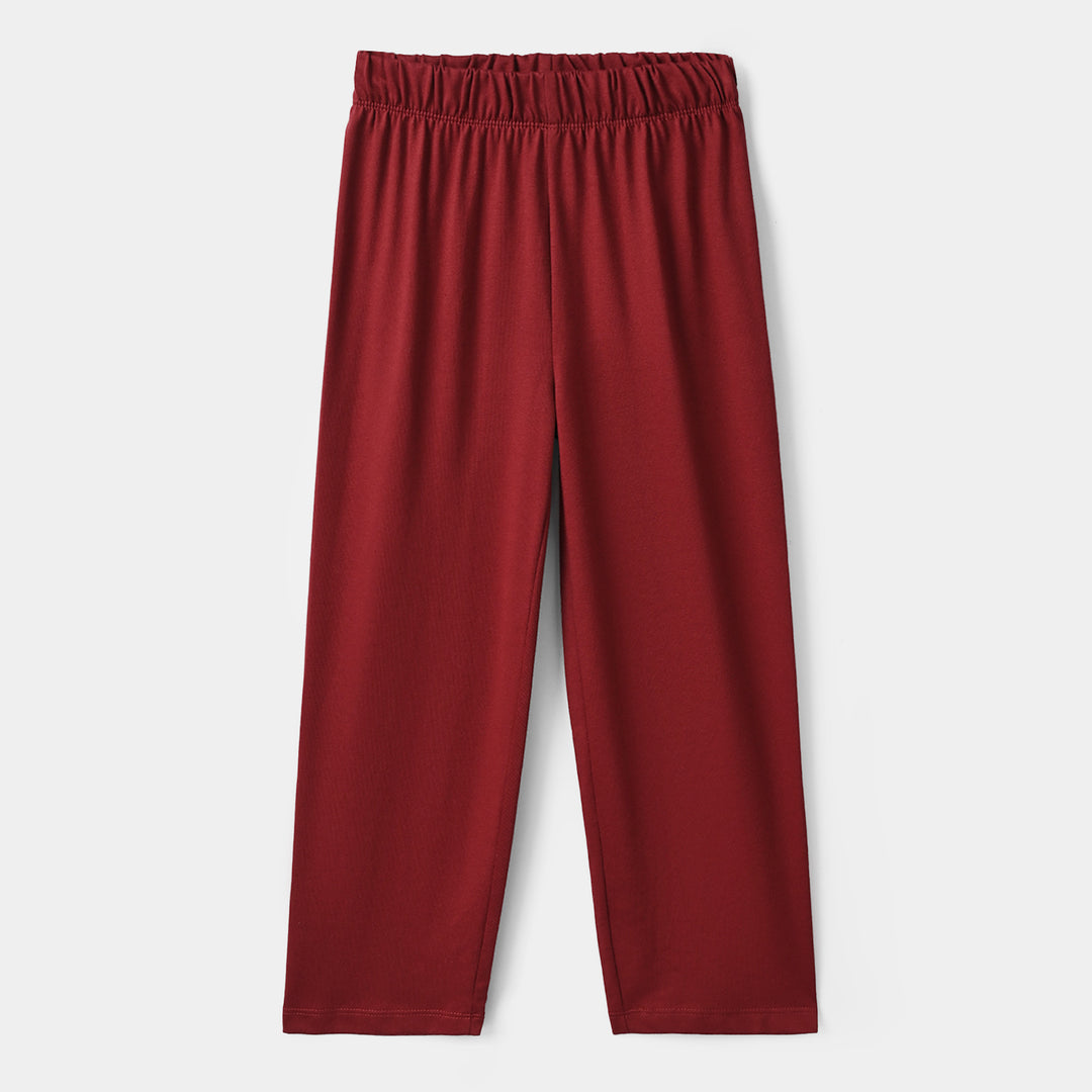 Girls Poly Cotton Jersey Night Suit Sleep over club-RED