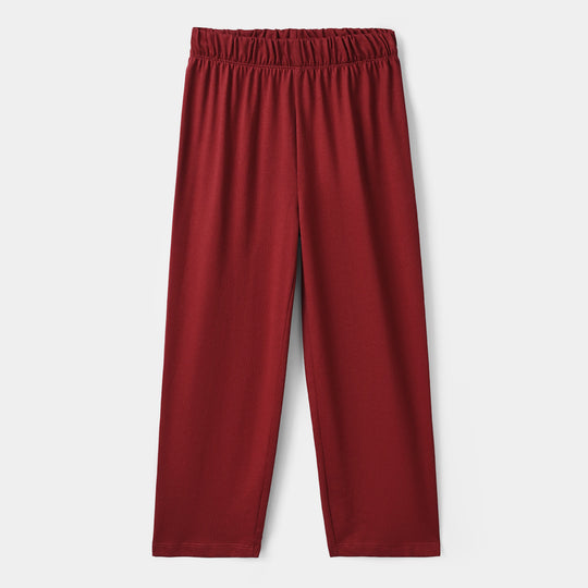 Girls Poly Cotton Jersey Night Suit Sleep over club-RED