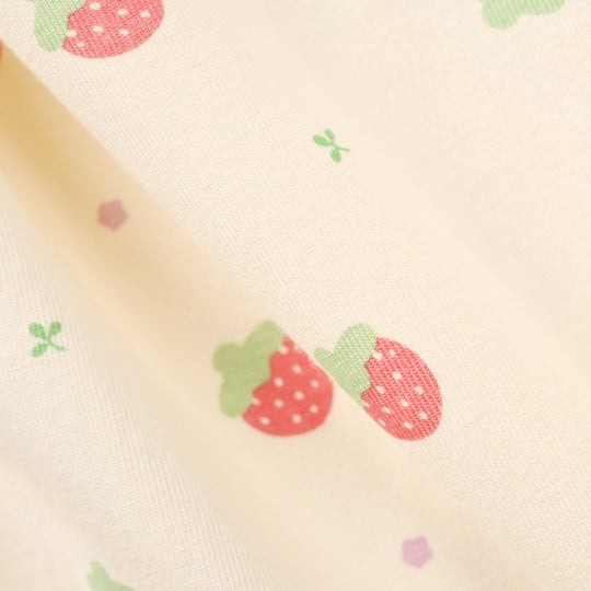 Girls Cotton Night Suit strawberry-BROWN