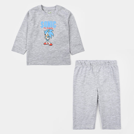 Infant Boys Poly Cotton Jersey Night Suit Racing Character-GREY