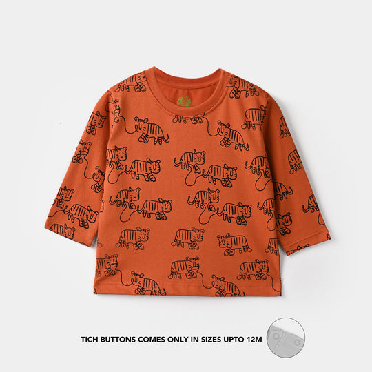 Infant Boys Poly Cotton Jersey Night Suit Racing TIGER REPEAT-ORANGE