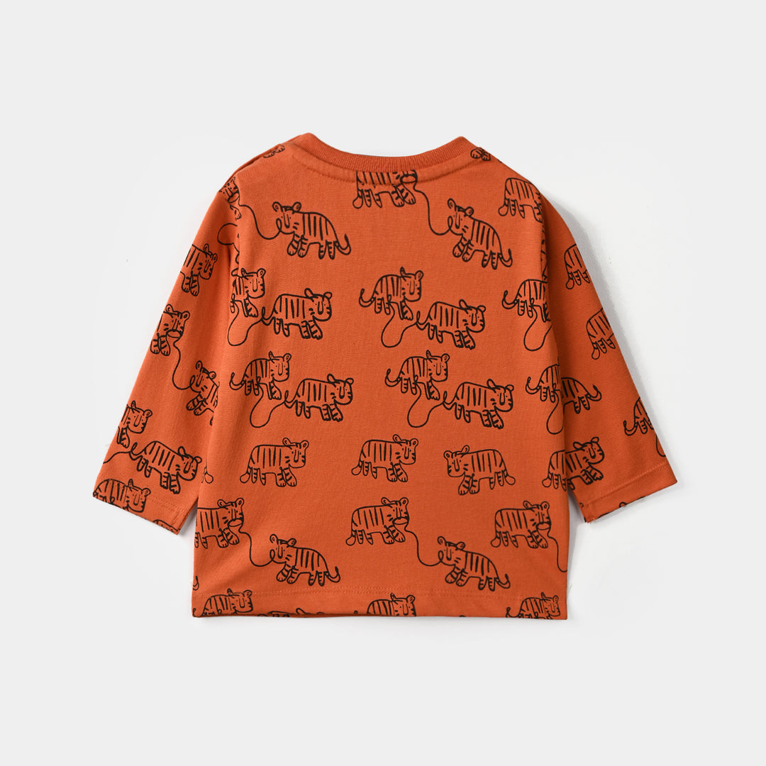 Infant Boys Poly Cotton Jersey Night Suit Racing TIGER REPEAT-ORANGE