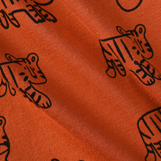 Infant Boys Poly Cotton Jersey Night Suit Racing TIGER REPEAT-ORANGE